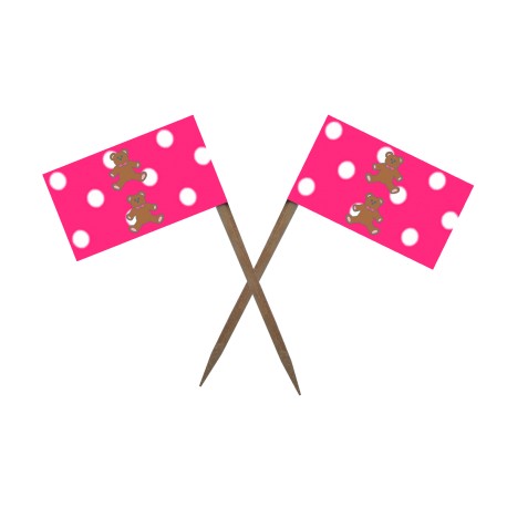 Scobitoare cu Stegulet Dots Roz - Briosa