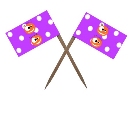 Scobitoare cu Stegulet Dots Mov - Briosa