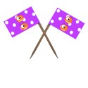 Set 25 scobitoi cu Stegulet Dots Mov - Briosa 
