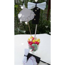 Set 30 toppere(15 miresici+15 miri) Candy Bar Buffet Nunta - 01