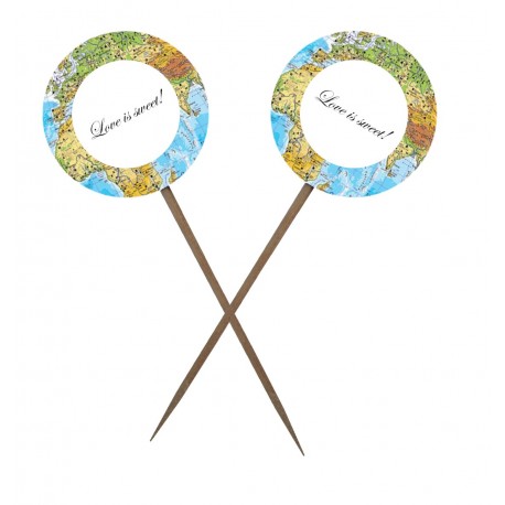 Topper Candybar 3 cm tema calatorie