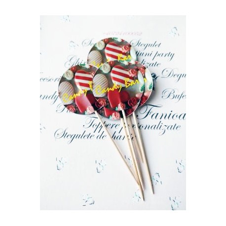 Topper Candy Bar 5cm Text galben