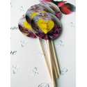 Set 30 Toppere Candy Bar 5cm " Galben/inima/mov/visiniu"