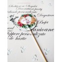 Set 30 Toppere Candy Bar 5cm "Love is sweet flori si vaza lemn "