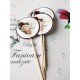 Topper Candy Bar 5cm "Love is sweet inima trandafir"
