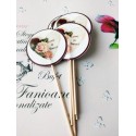 Set 30 Toppere Candy Bar 5cm "Love is sweet inima trandafir"