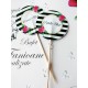 Topper Candy Bar 5cm "Candy Bar negru/alb/roz"
