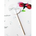 Set 30 Toppere Candy Bar 5cm "Candy Bar/Love is Sweet alb, text negru"
