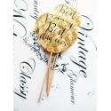 Set 30 Toppere Candy Bar 5cm "Best day ever Gold"