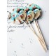 Topper Candy Bar 5cm "Candy Bar Blue inima flori"