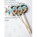Set 30 Toppere Candy Bar 5cm "Candy Bar Blue inima flori"
