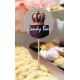 Topper Candy Bar 5cm "Candy Bar Alb mov coroana"