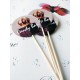Topper Candy Bar 5cm "Candy Bar Alb mov coroana"