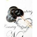 Set 30 Toppere Candy Bar 5cm "Negru Love is sweet"