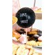 Topper Candy Bar 5cm "Negru Love is sweet"