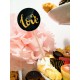Topper Candy Bar 5cm "Negru love auriu Glam"