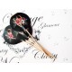 Topper Candy Bar 5cm "Negru LO VE flori rosii Glam"