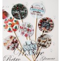 Set 30 toppere rotunde CandyBar Craciun M3, 5cm/15cm