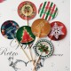 Set 30 toppere rotunde CandyBar Craciun M4, 5cm/15cm