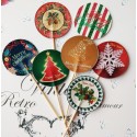 Set 30 toppere rotunde CandyBar Craciun M4, 5cm/15cm