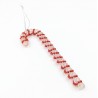 Ornament bastonas pentru brad alb cu rosu 