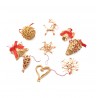 Set 9 figurine din paie,  ornament brad