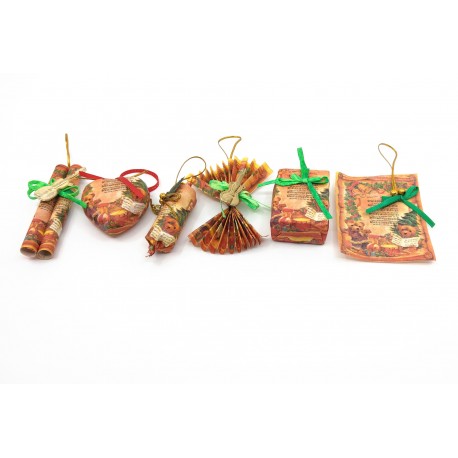 Set 6 ornamente hartie pentru brad