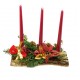 Decoratiune din scoarta naturala, model clasic, cu 3 lumanari lungi