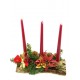Decoratiune din scoarta naturala, model clasic, cu 3 lumanari lungi