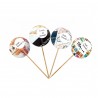 Set 10 topper Tema calatorie 5cm bulina