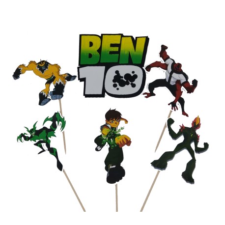 Set 6 toppere din carton,cu personaje "Ben"