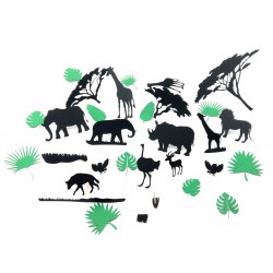 Set 31de siluete animale safari si frunze