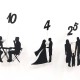 Set 3 siluete  intalnire,casatorie, familie, cu cifre semnificative