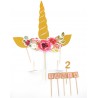 Set 7 toppere si  nume, glitter unicorn