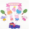 Set 9 toppere Peppa Pigs, un banner nume si o cifra