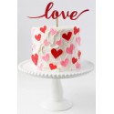Topper text Love, din carton, taiat pe contur