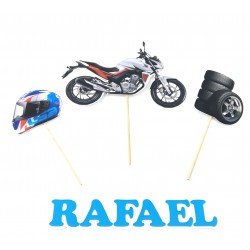 Set 3 toppere motocicleta si un topper nume