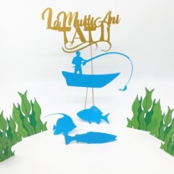 Set 10 toppere pescar si un topper LMA TATI