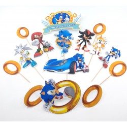 Set 14 toppere Sonic si un topper personalizat nume